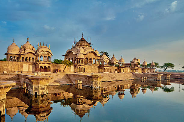 Kusum Sarovar - ancient Indian worship place, big abandoned complex of temples near Vrindavan.